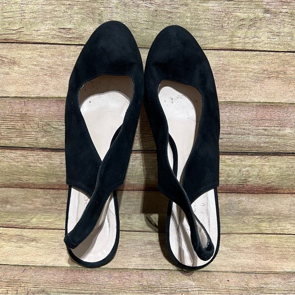 Accessoire Diffusion Black Suede Slingback Black Heels - Picture 7 of 10